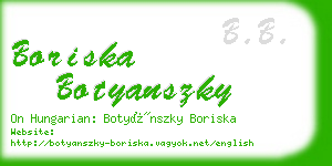 boriska botyanszky business card